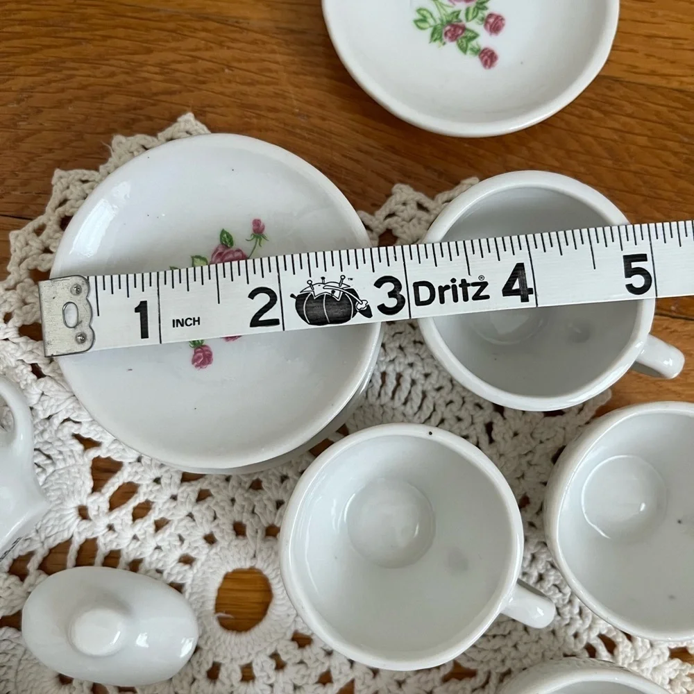 Vintage Child’s Miniature China Play Tea Set Floral Made in Taiwan 12 Piece